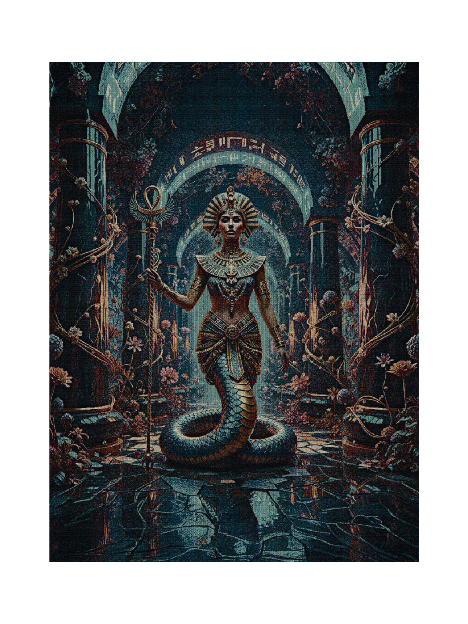 Floral Serpant Queen Blanket