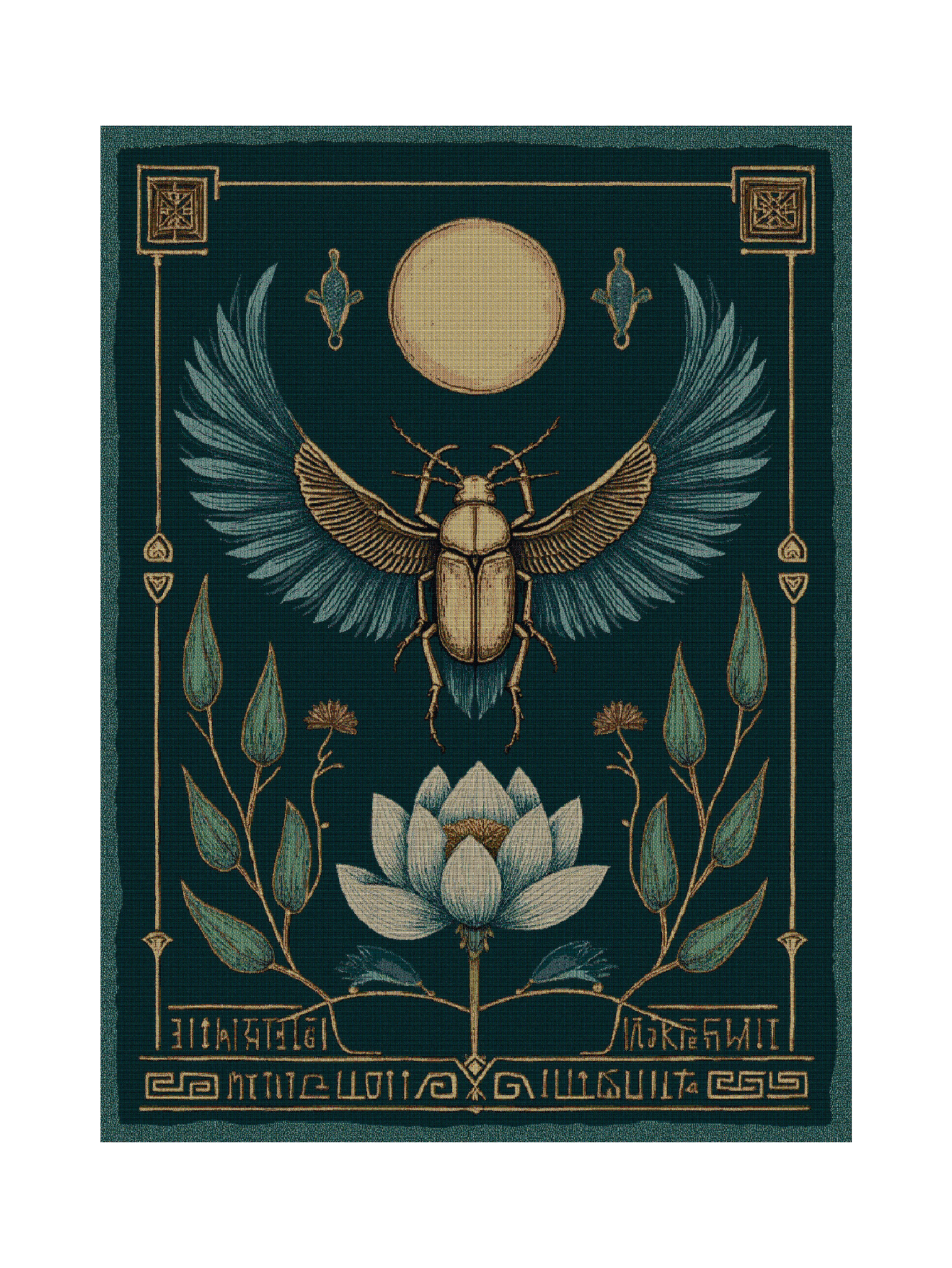 Lotus Scarab Blanket