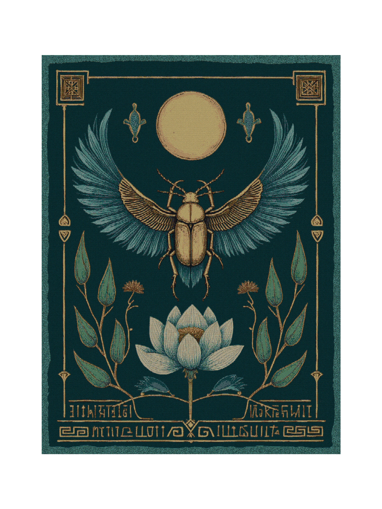 Lotus Scarab Blanket