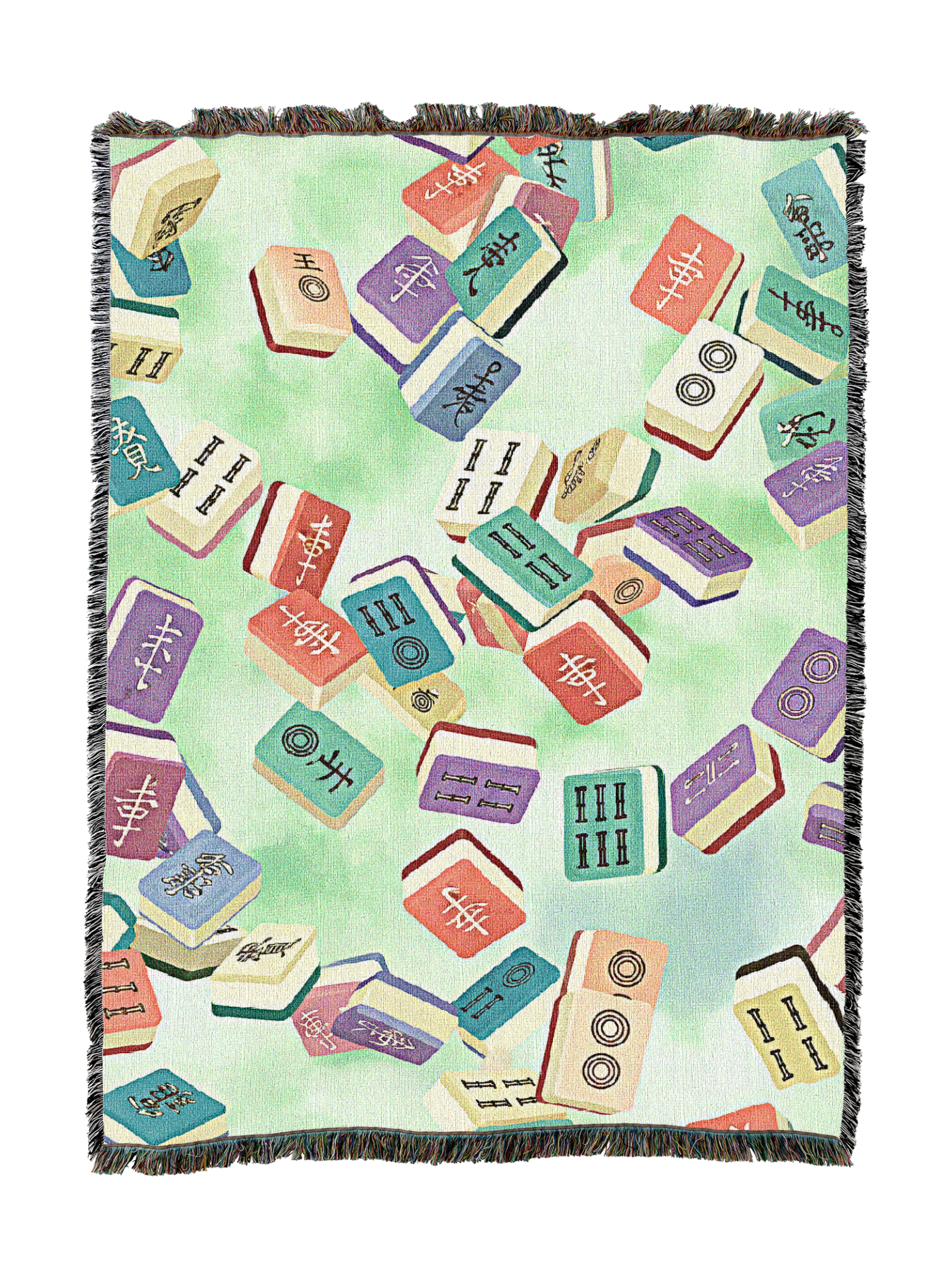 Falling Mahjong Tiles Blanket