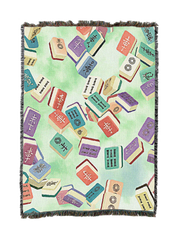 Falling Mahjong Tiles Blanket