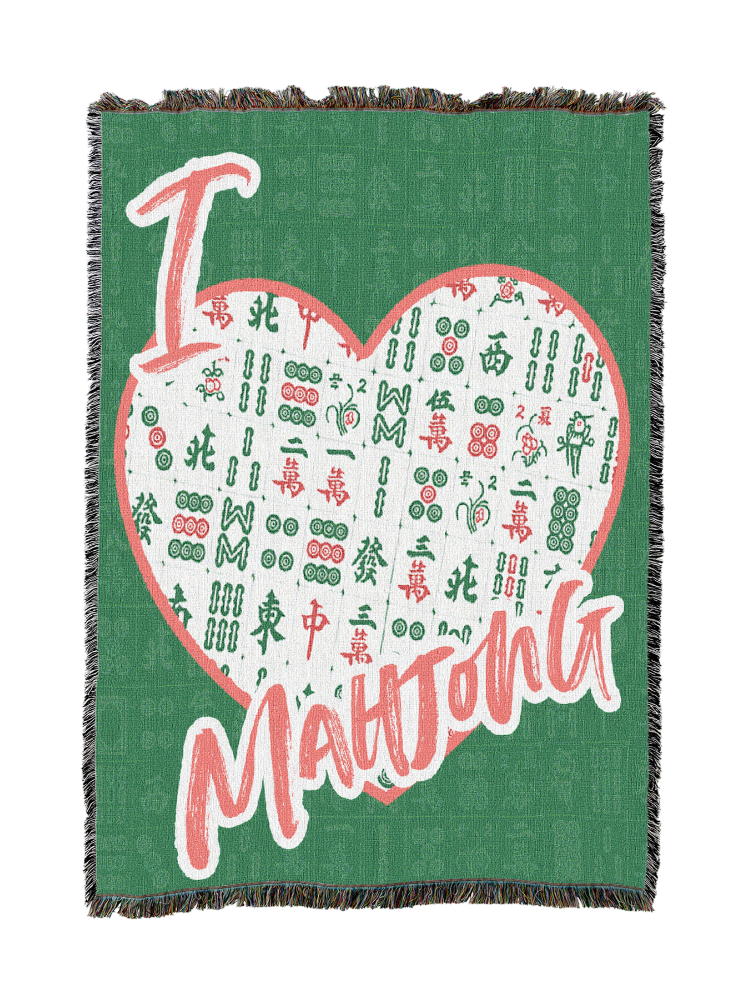 I Heart Mahjong Blanket