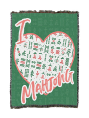 I Heart Mahjong Blanket