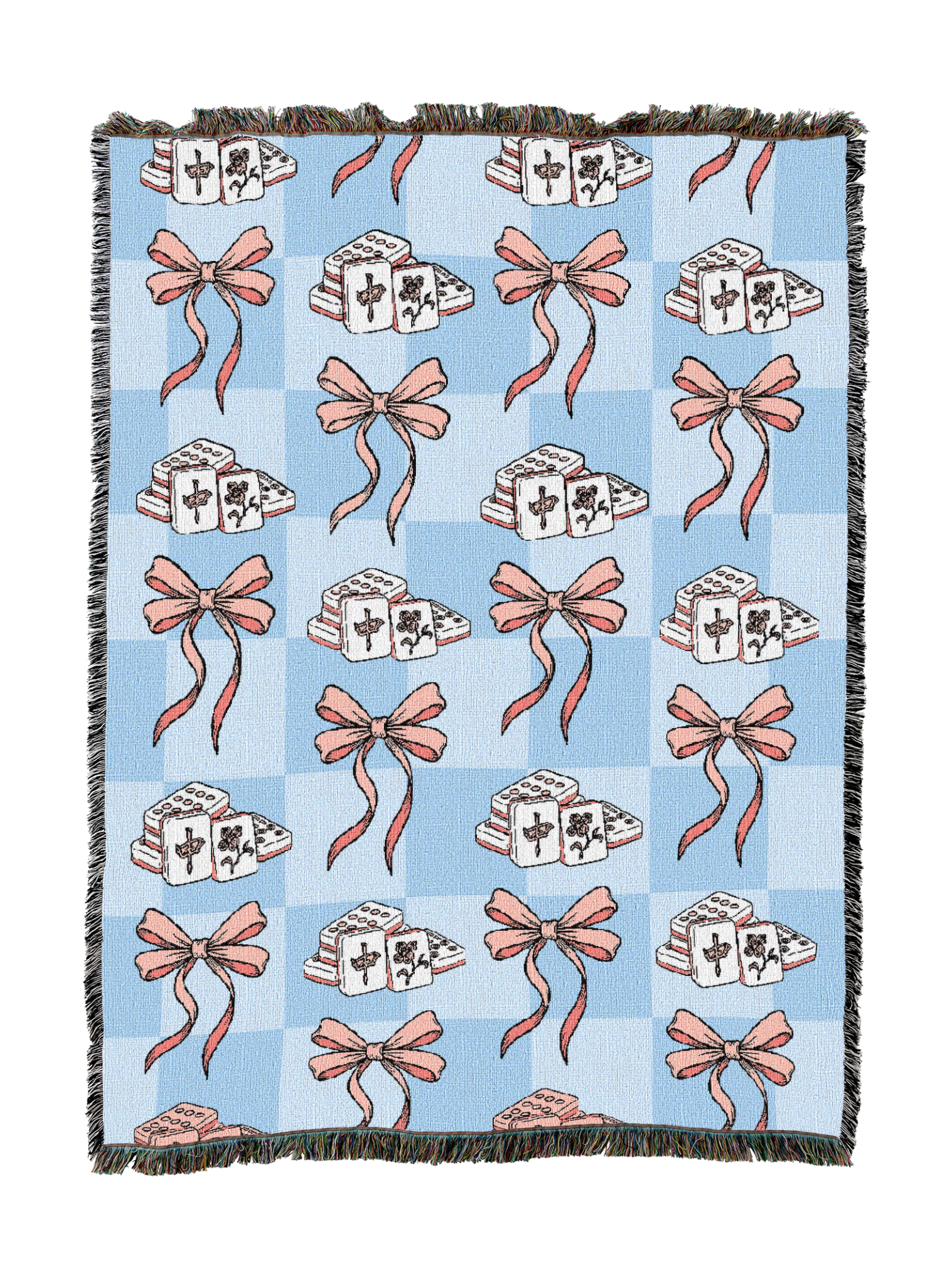 Mahjong Tiles And Bows Blanket