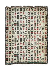 Vintage Mahjong Tiles Blanket