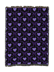 Dark Hearts And Bows Blanket
