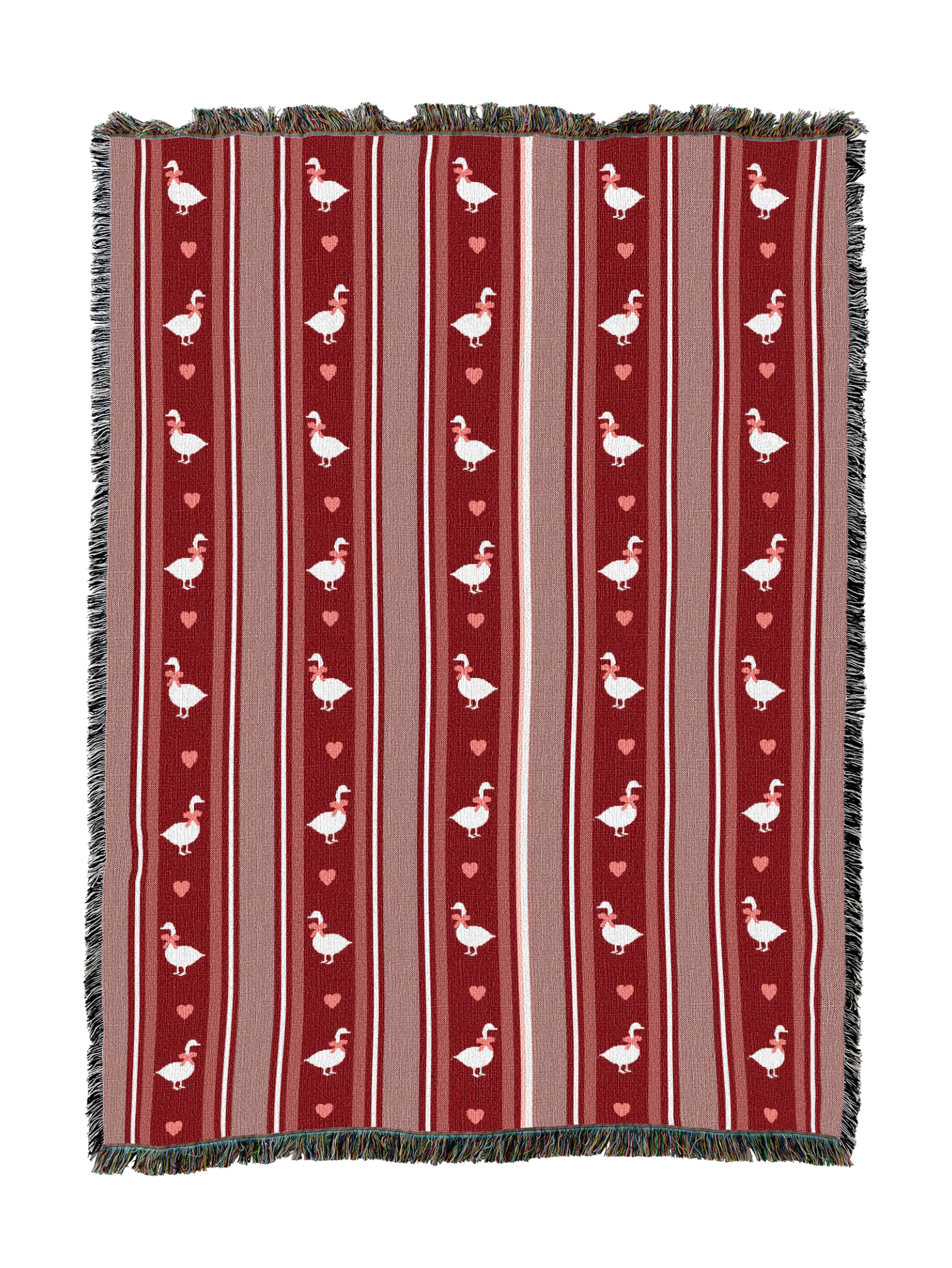 Goose Hearts Red Blanket