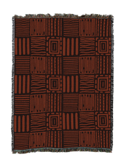 Mudcloth Orange Pattern Blanket