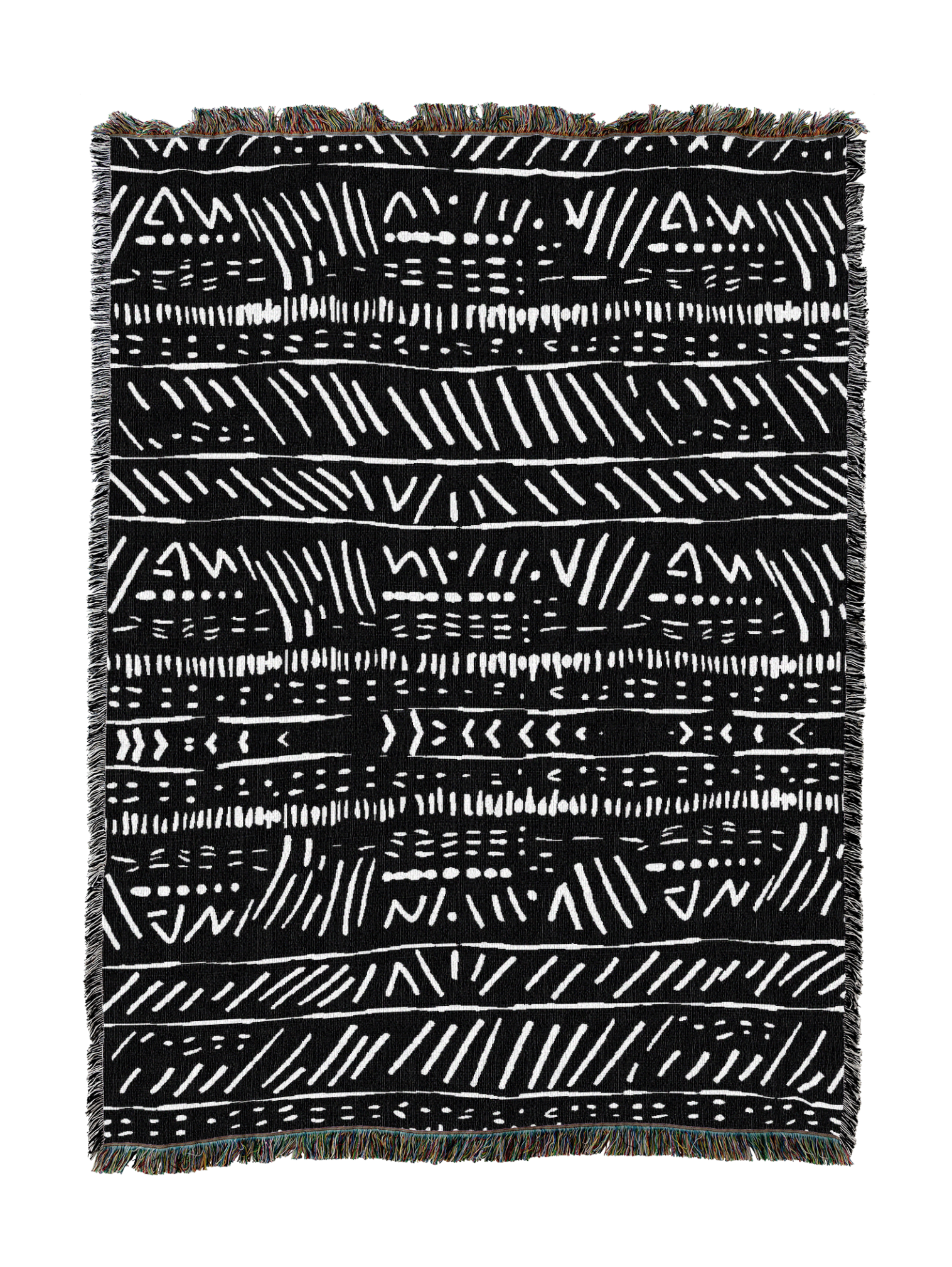Mudcloth Bw Pattern Blanket