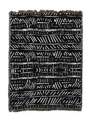Mudcloth Bw Pattern Blanket