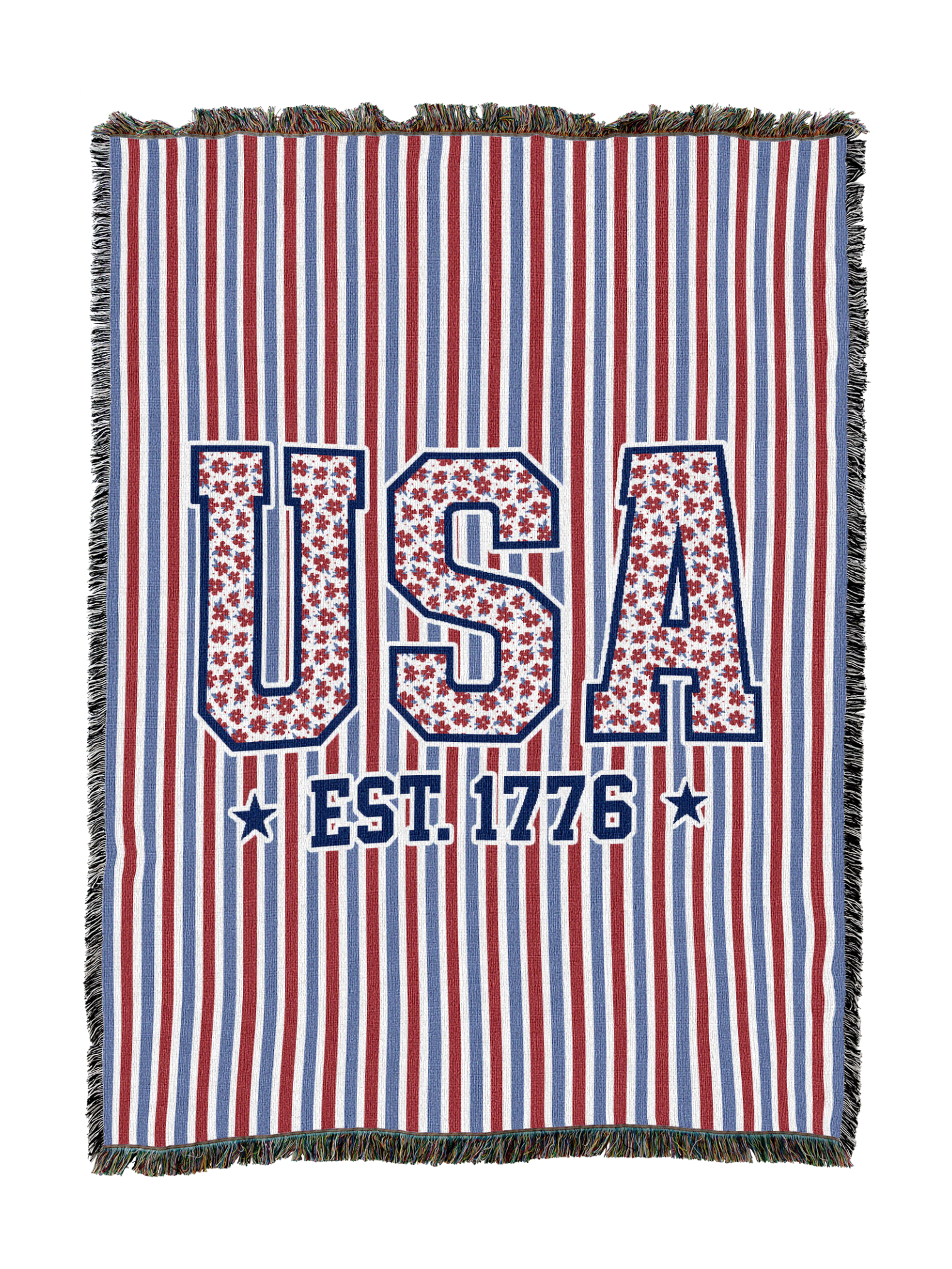 Floral Stripes Blanket