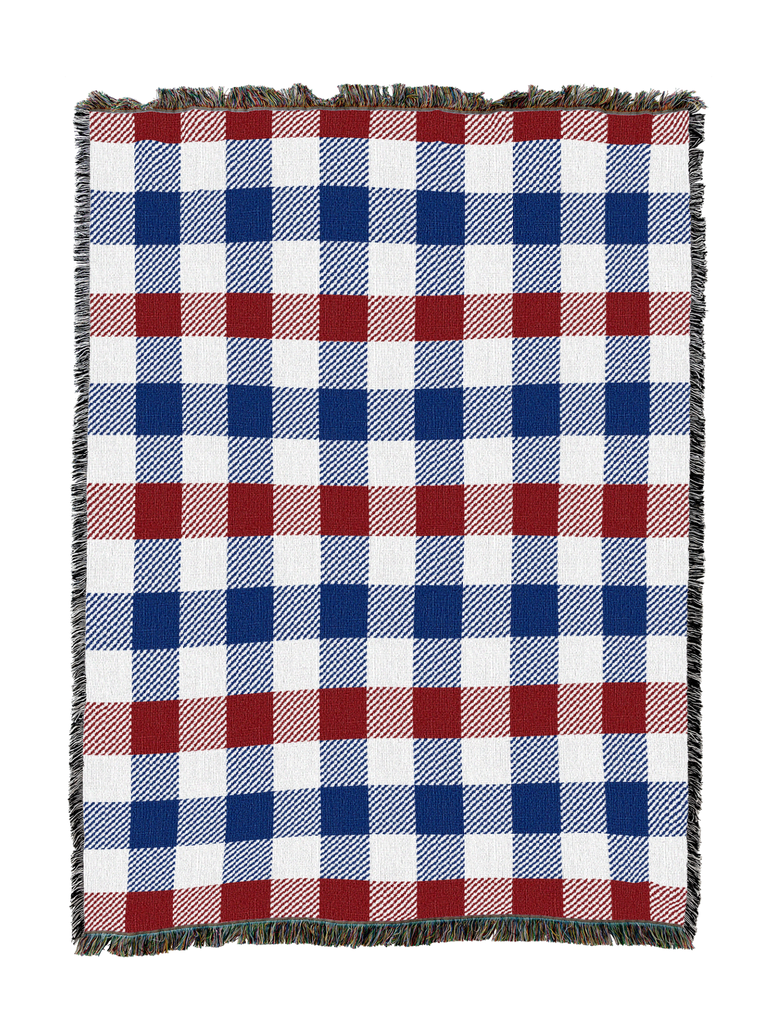 Red White And Plaid Blanket