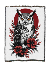 Vermillion Owl Blanket