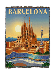 Barcelona Travel Blanket