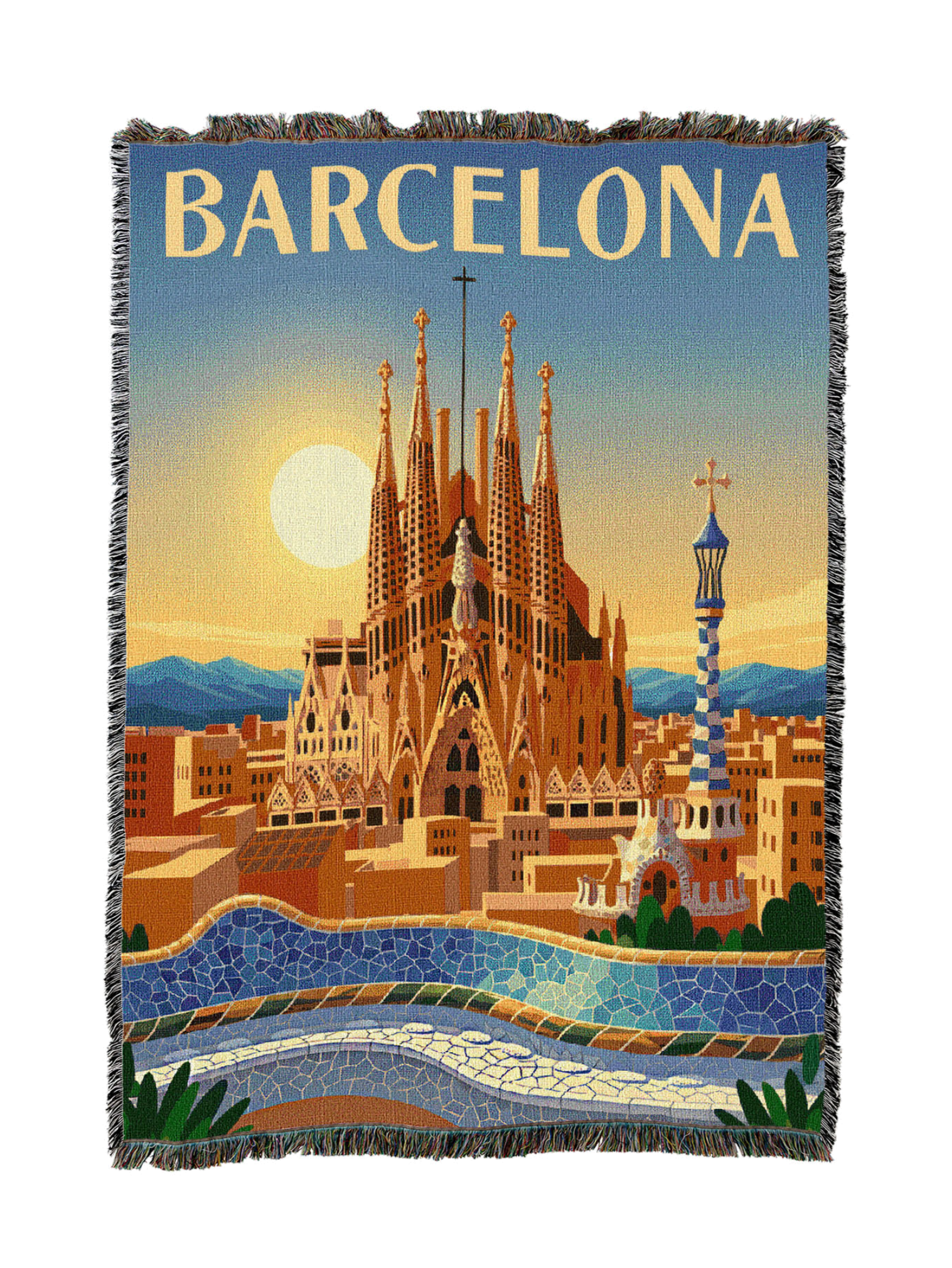 Barcelona Travel Blanket