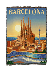 Barcelona Travel Blanket