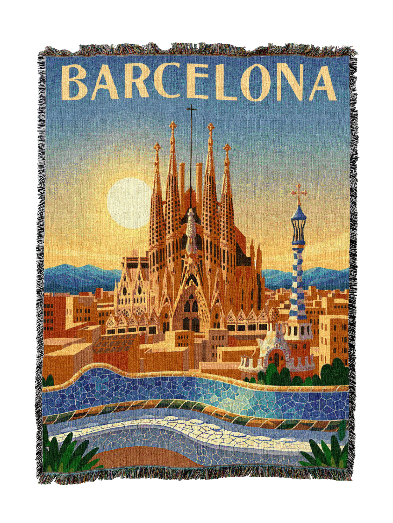 Barcelona Travel Blanket