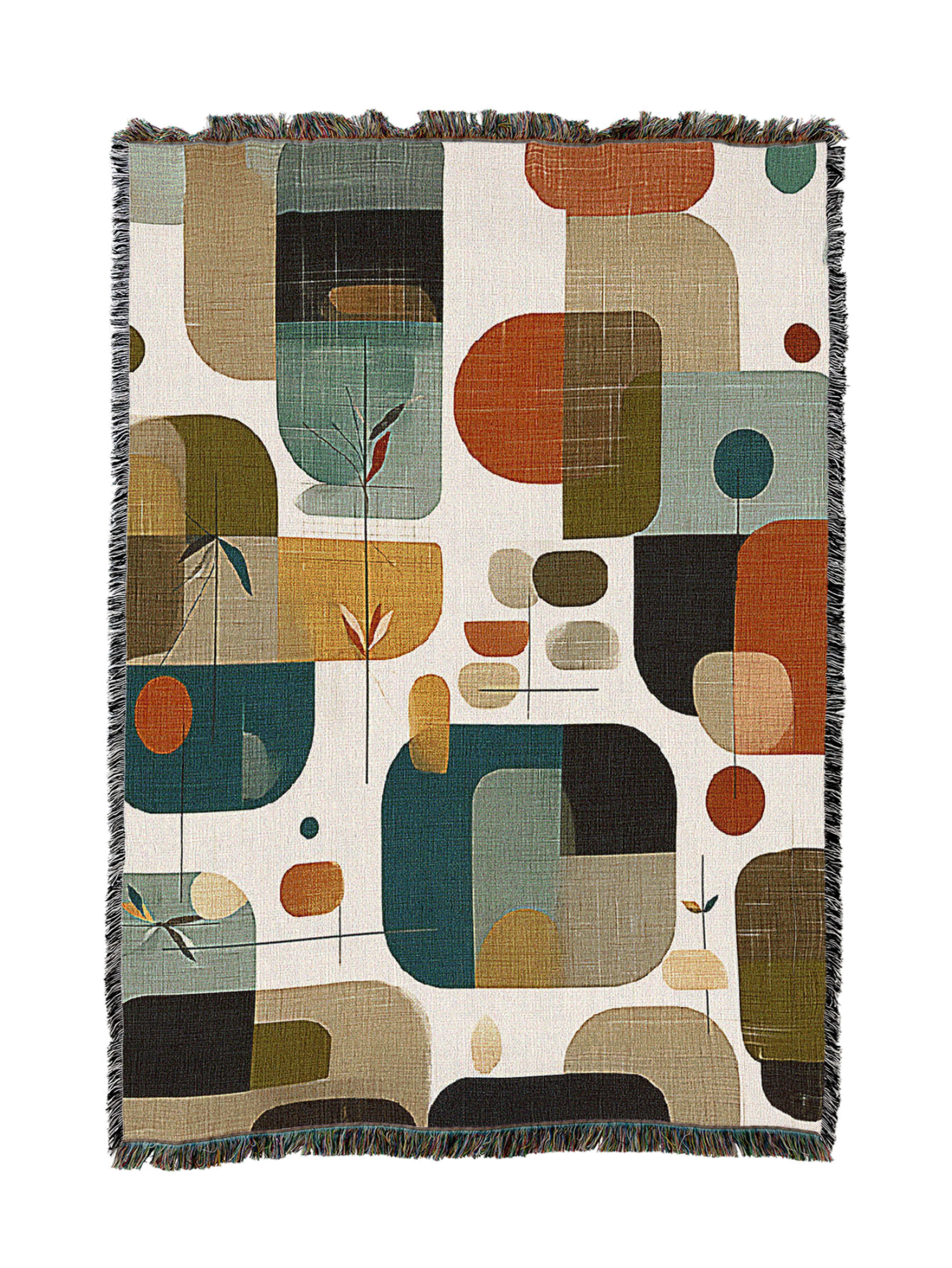 Abstract Linen Shapes Blanket