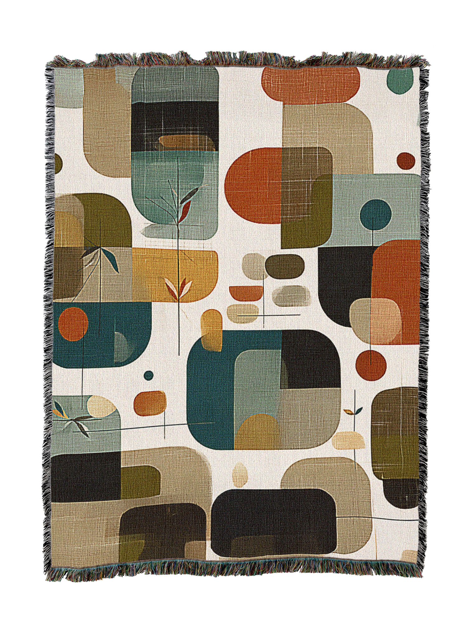 Abstract Linen Shapes Blanket