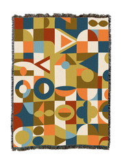 Retro Geometric Shapes Blanket