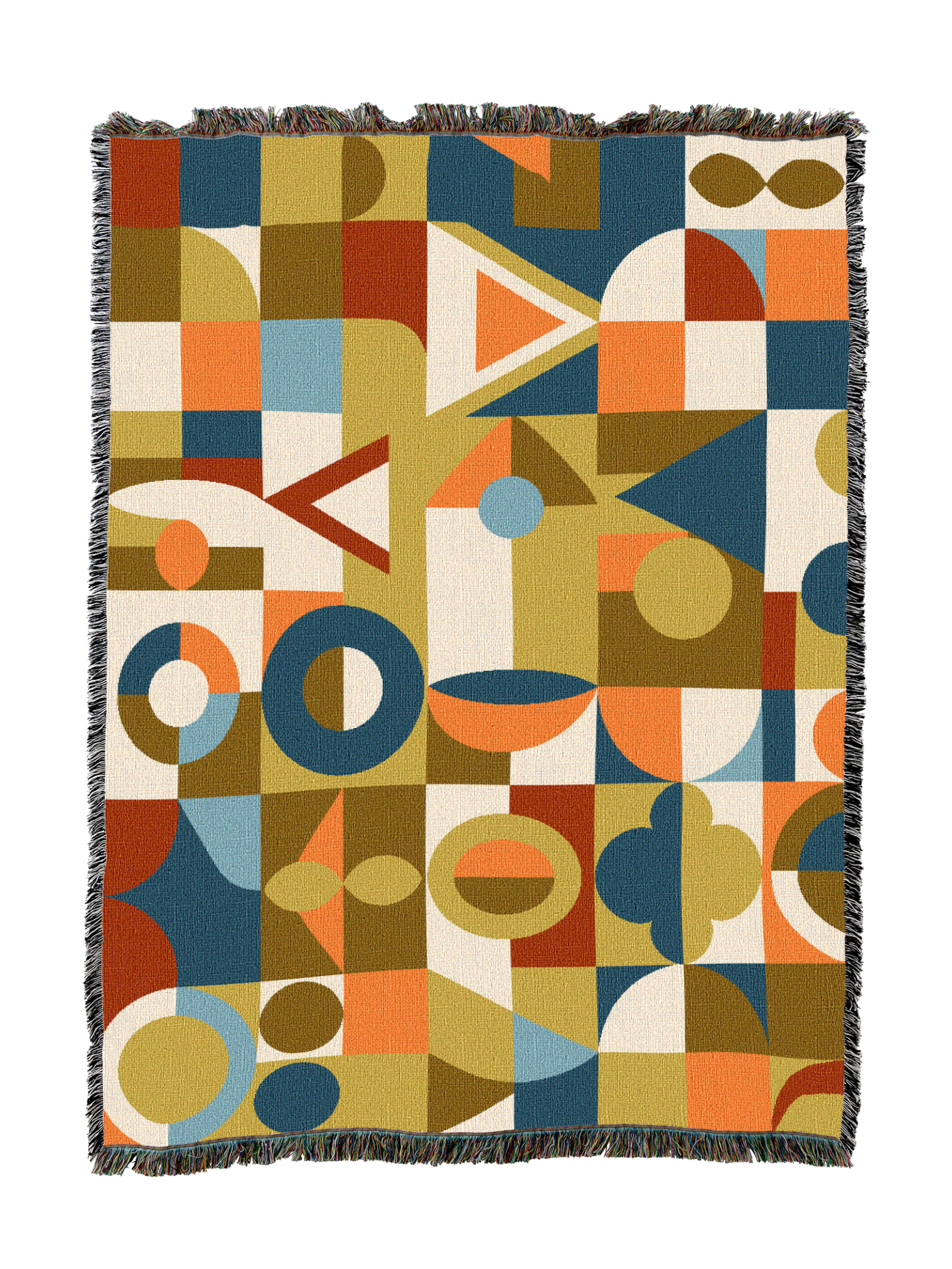 Retro Geometric Shapes Blanket