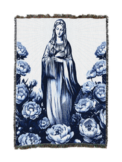Blue Floral Mary Blanket