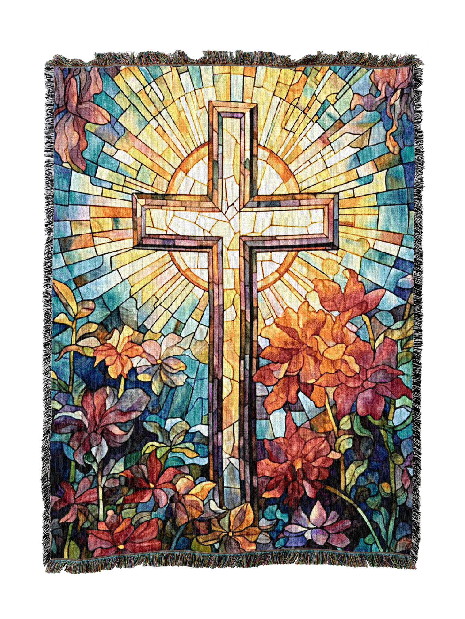 Stained Glass Cross Blanket