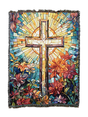 Stained Glass Cross Blanket