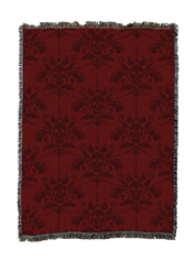 Damask Skull Red Blanket