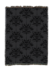 Damask Skull Black Blanket