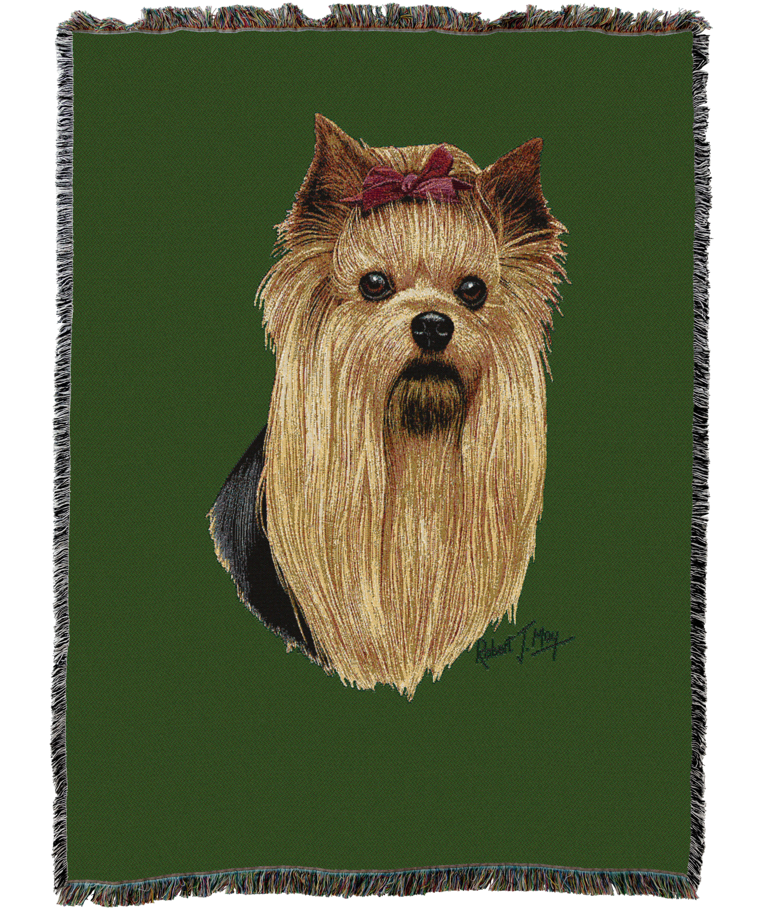 Yorkshire Terrier Blanket Green
