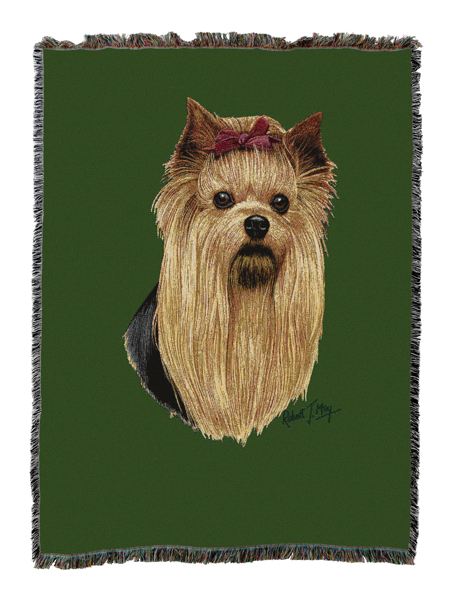 Yorkshire Terrier Blanket Green