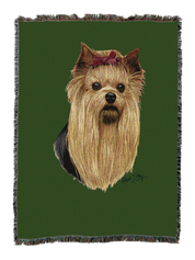 Yorkshire Terrier Blanket Green