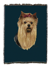 Yorkshire Terrier Blanket Blue