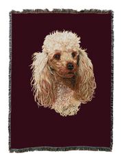Poodle Cream Blanket Red