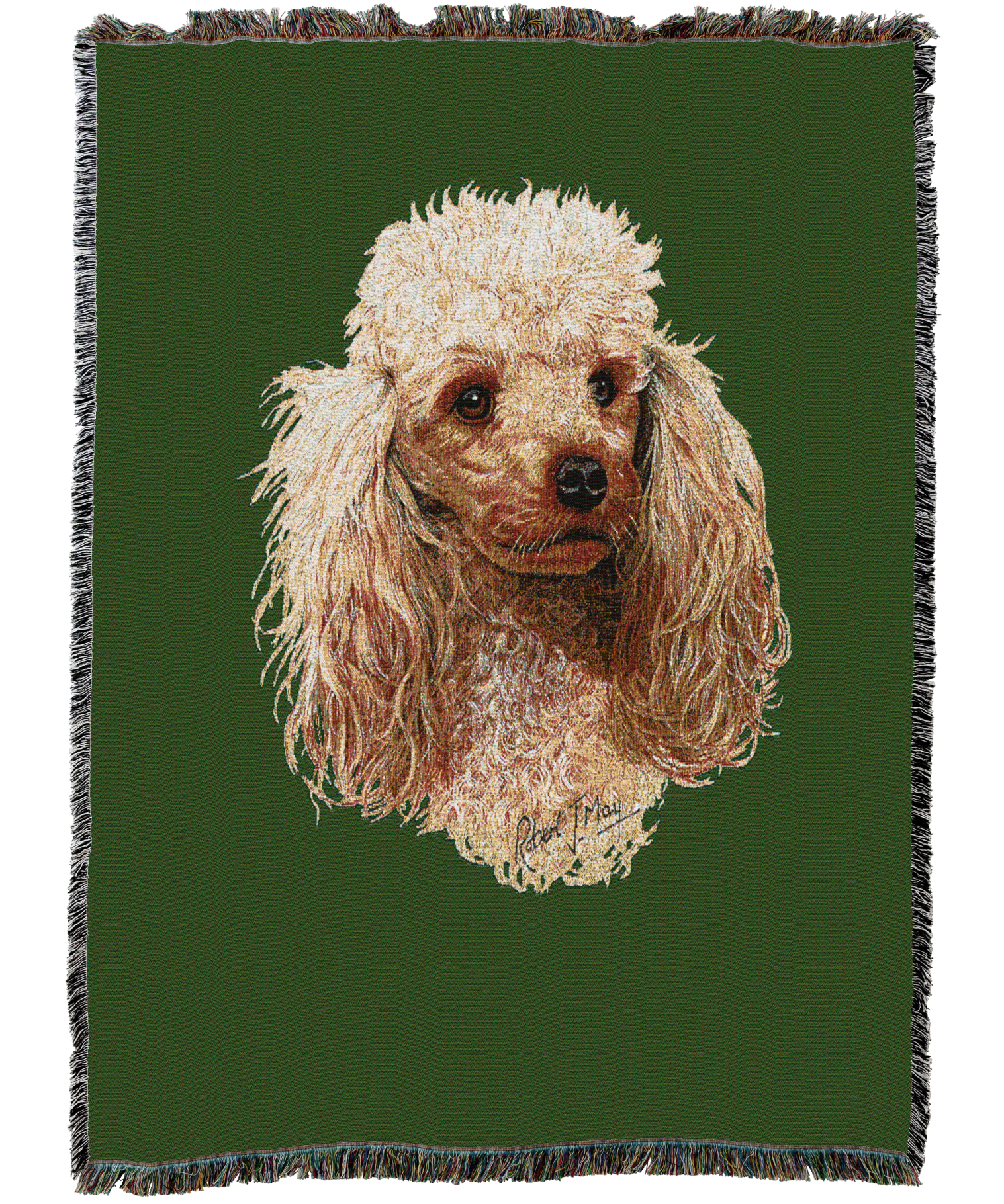 Poodle Cream Blanket Green