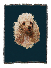 Poodle Cream Blanket Blue