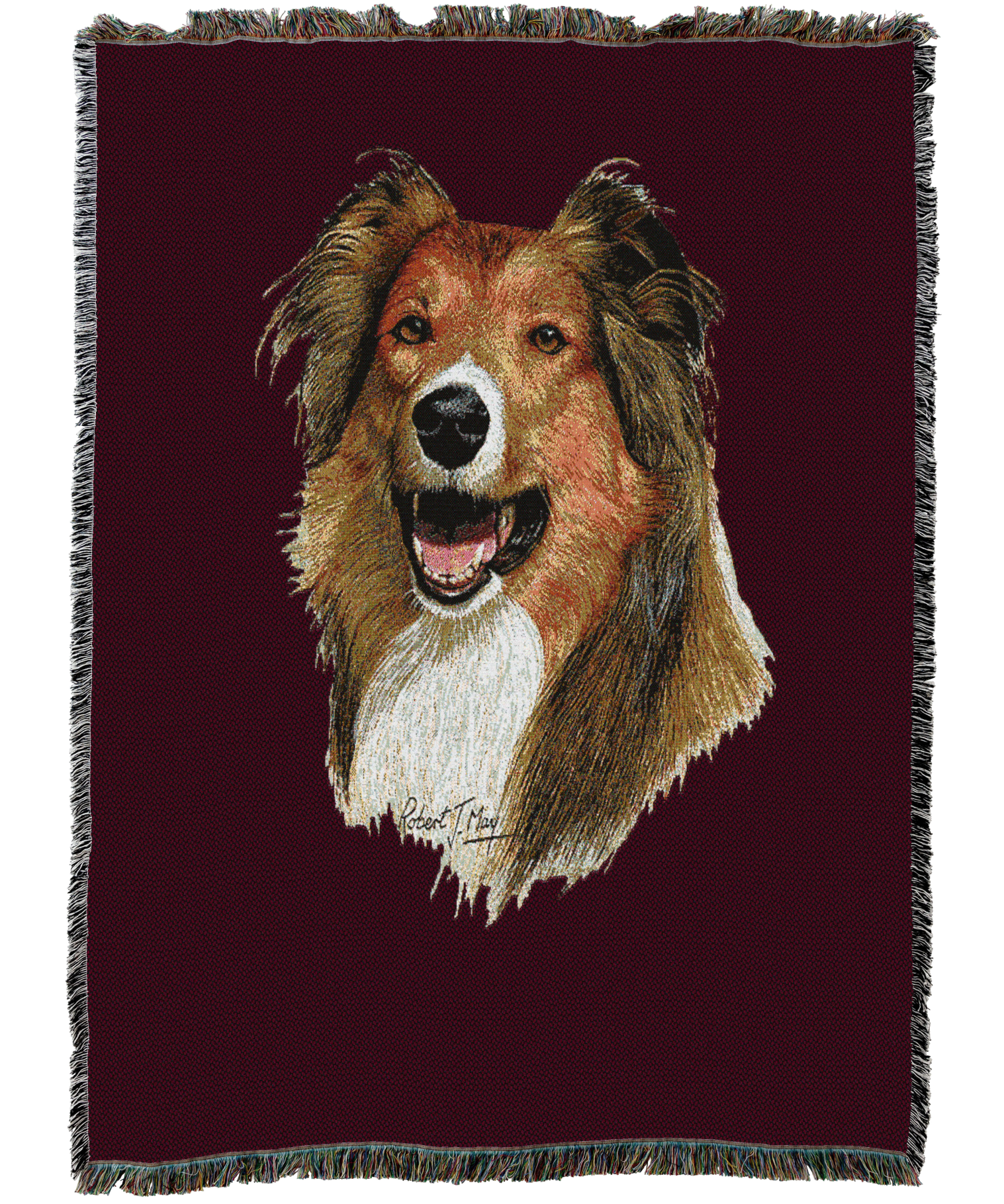 Rough Collie Blanket Red
