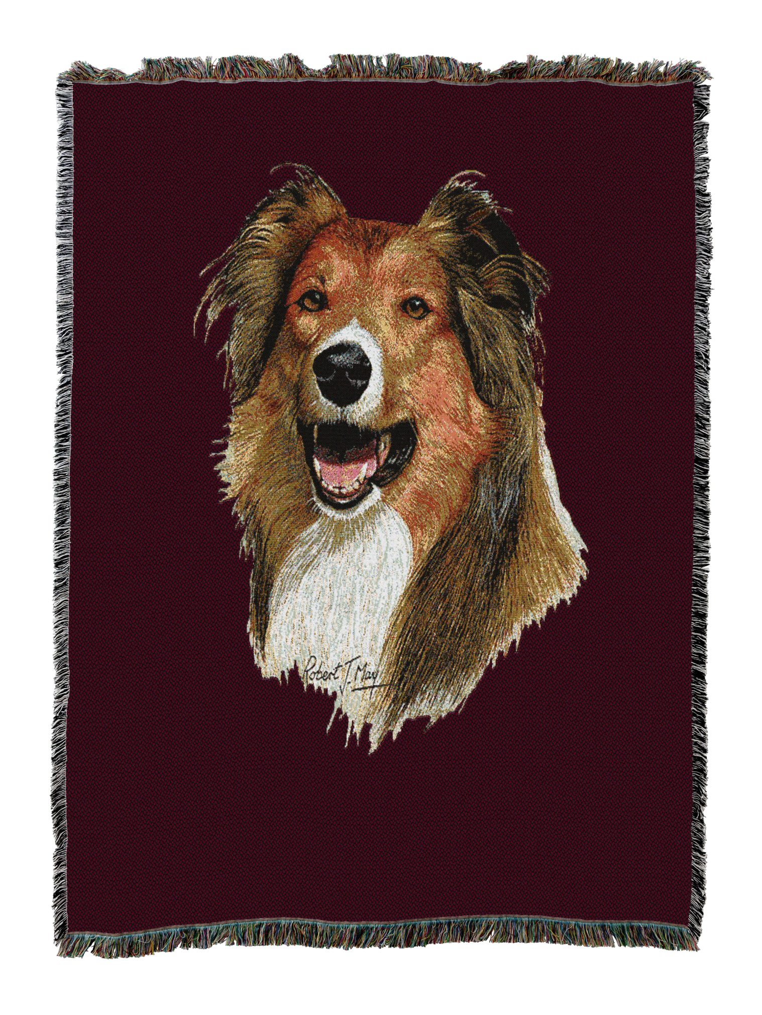 Rough Collie Blanket Red