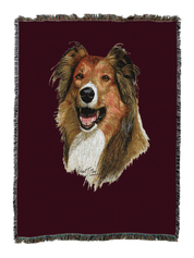 Rough Collie Blanket Red