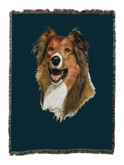 Rough Collie Blanket Blue