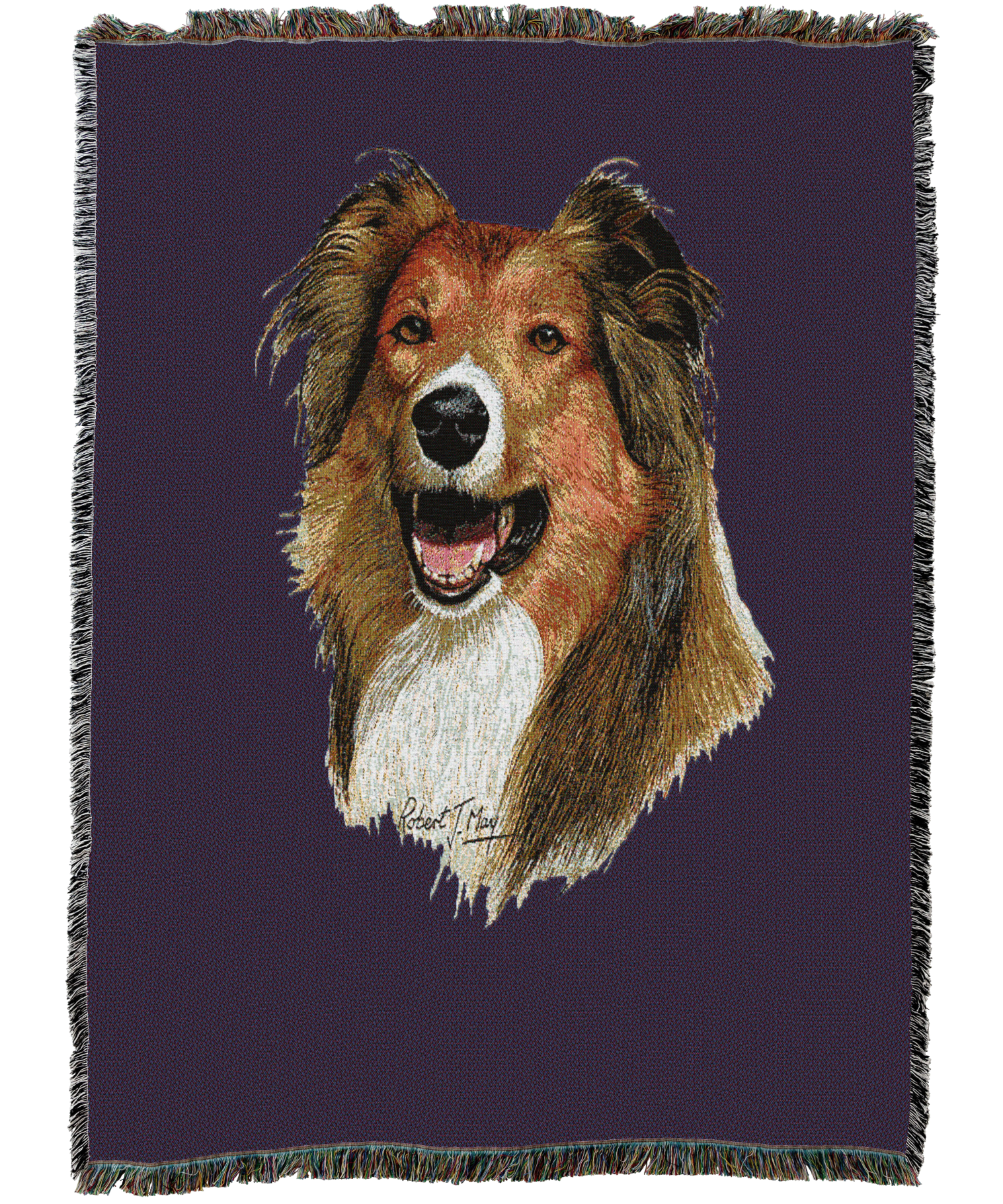 Rough Collie Blanket Purple