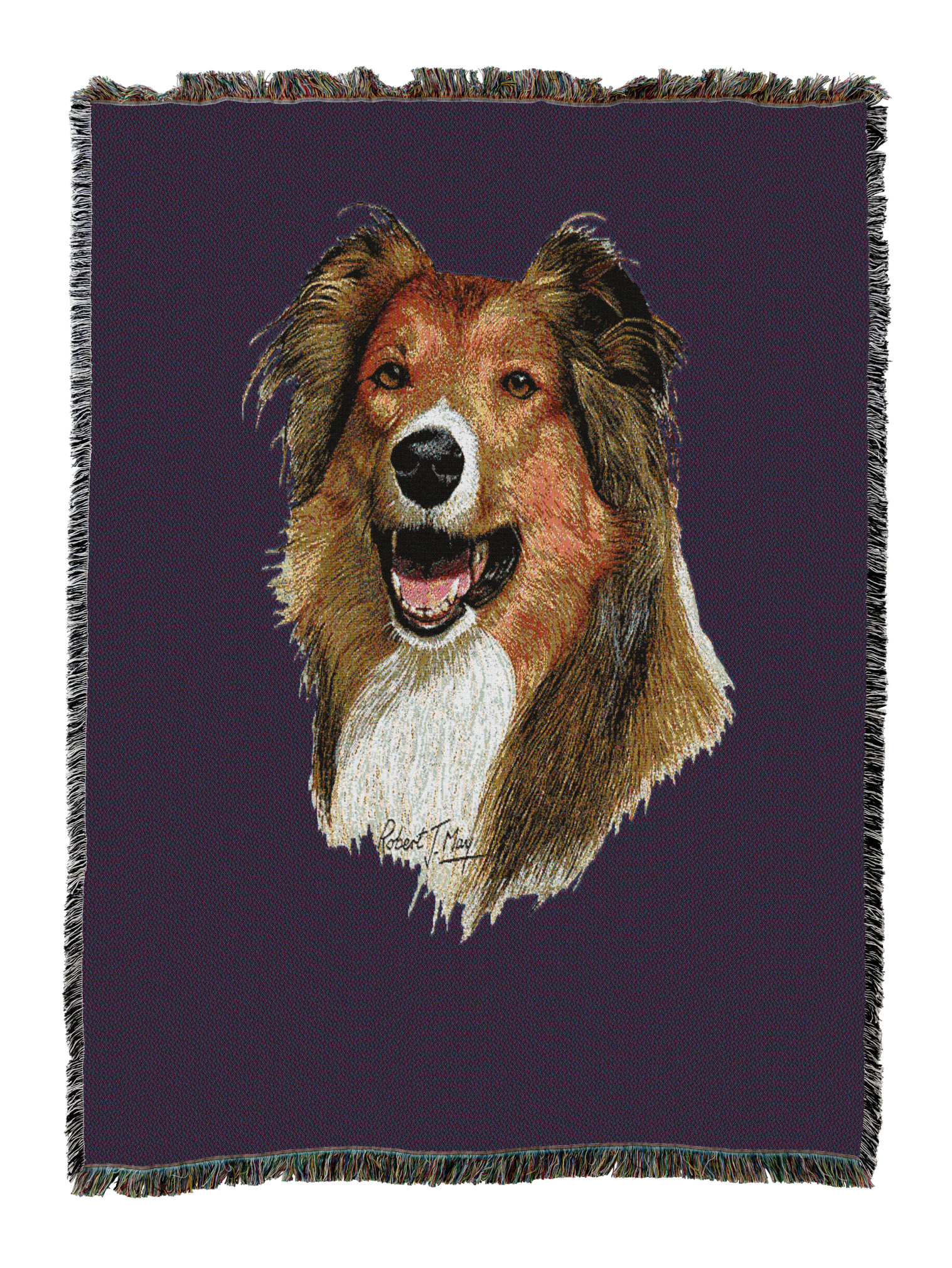 Rough Collie Blanket Purple