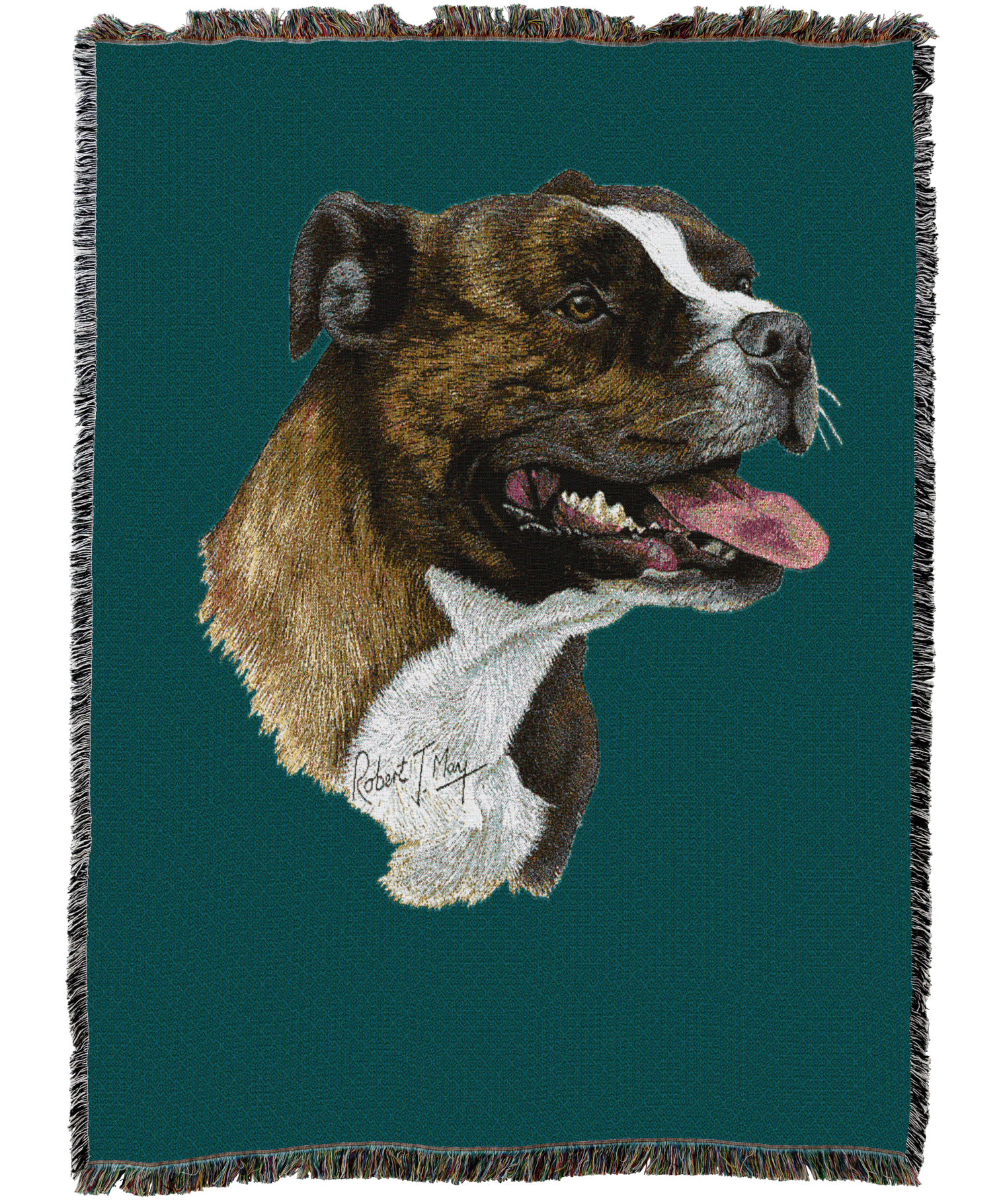 Staffordshire Bull Terrier Blanket Teal