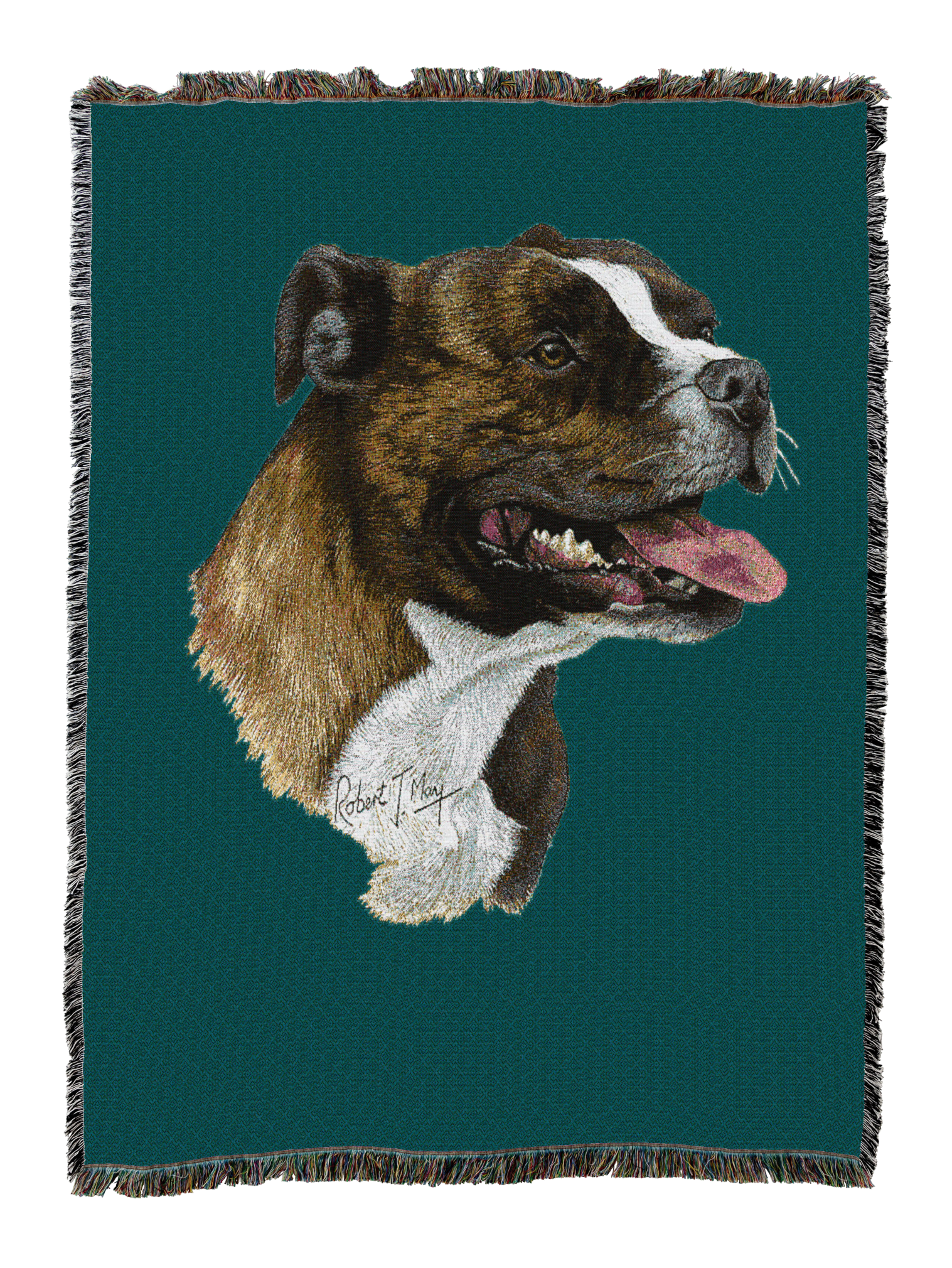 Staffordshire Bull Terrier Blanket Teal