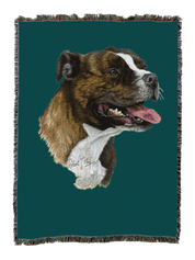 Staffordshire Bull Terrier Blanket Teal