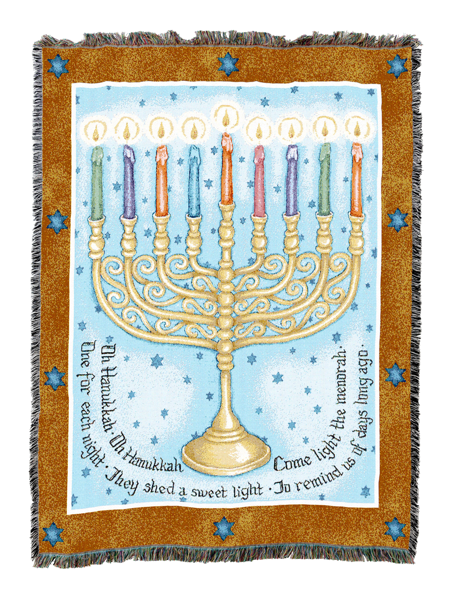 Eight Days Hanukkah Menorah Blanket