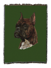 Boxer Brindle Blanket Green
