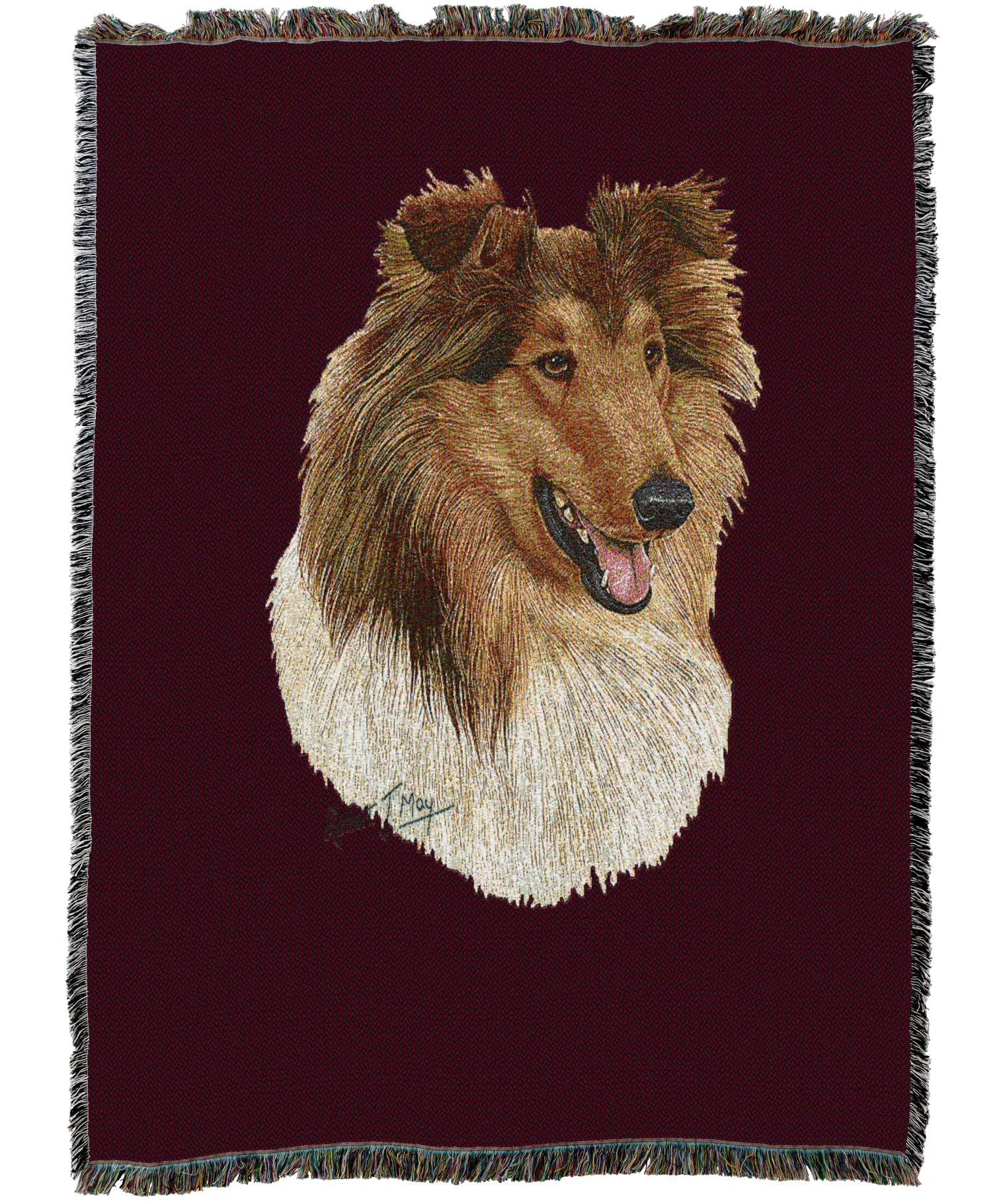 Rough Collie Blanket 2 Red