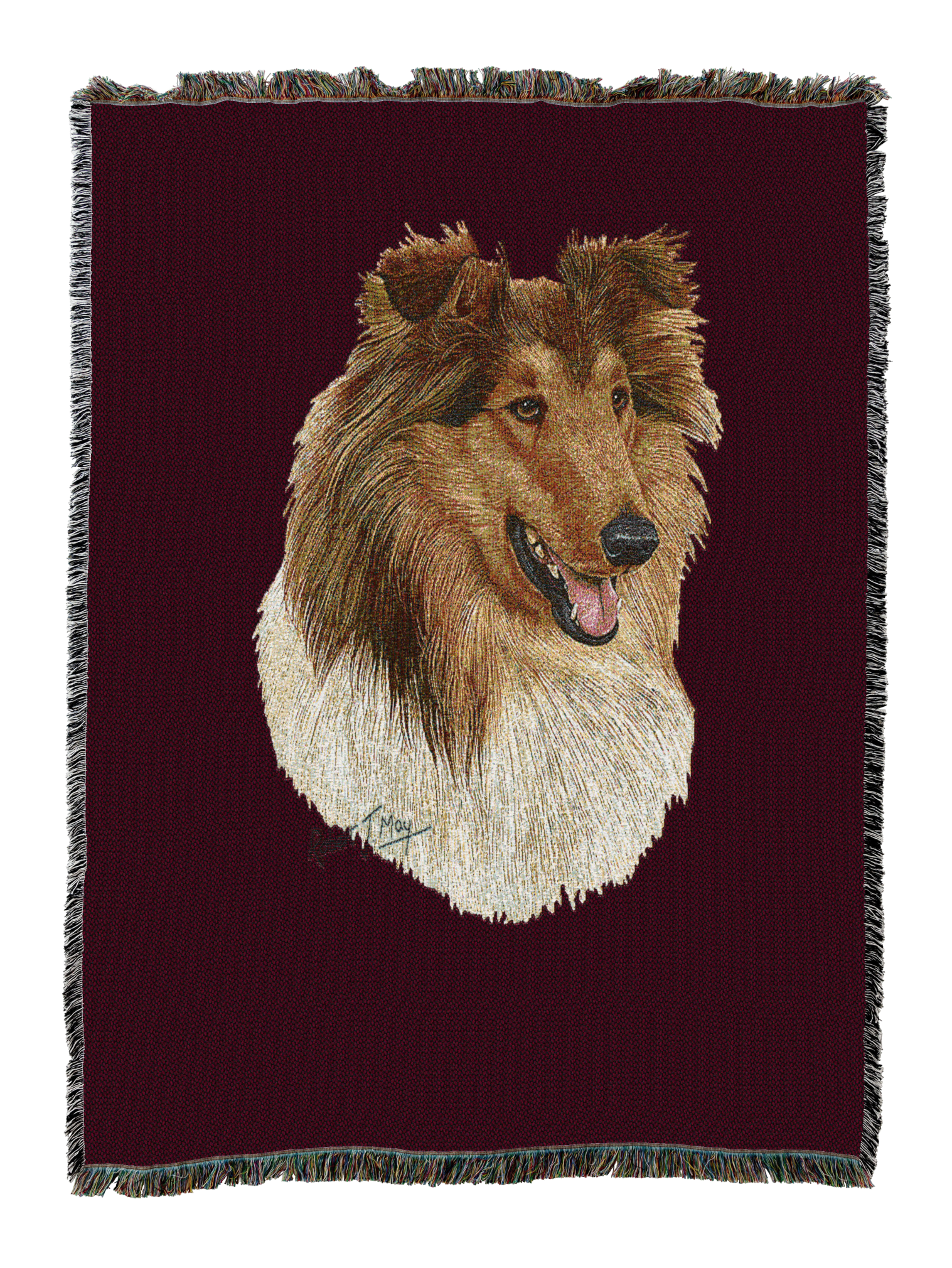 Rough Collie Blanket 2 Red